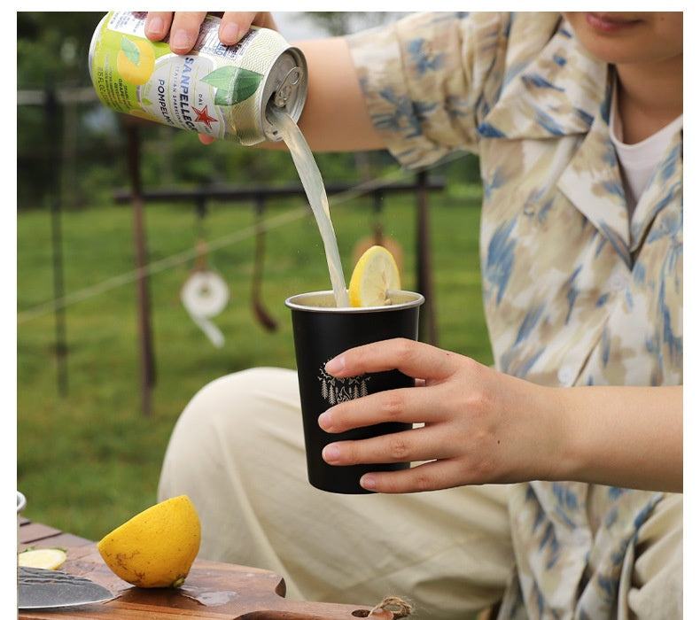 350 ML Stainless Steel Camping Mug - Portable Coffee Mug for Outdoor, Beer, Tea, Travel and Hiking