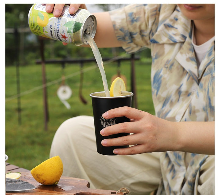350 ML Stainless Steel Camping Mug - Portable Coffee Mug for Outdoor, Beer, Tea, Travel and Hiking