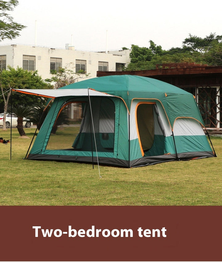 2-bedroom outdoor camping tent set - extra large, portable, fold able tent for multiple people - complete camping and picnic equipment for home, park and travel