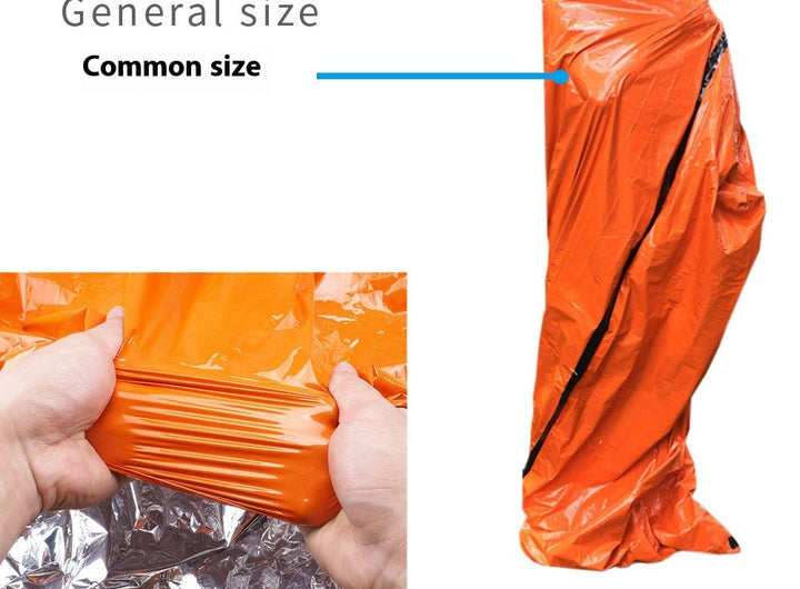 Emergency Warm Sleeping Bag - Portable Outdoor Survival Shelter, Reflective PE Aluminum Foil, Waterproof, Windproof, Insulation, Suitable for Camping, Hiking, Traveling and Disaster Preparedness