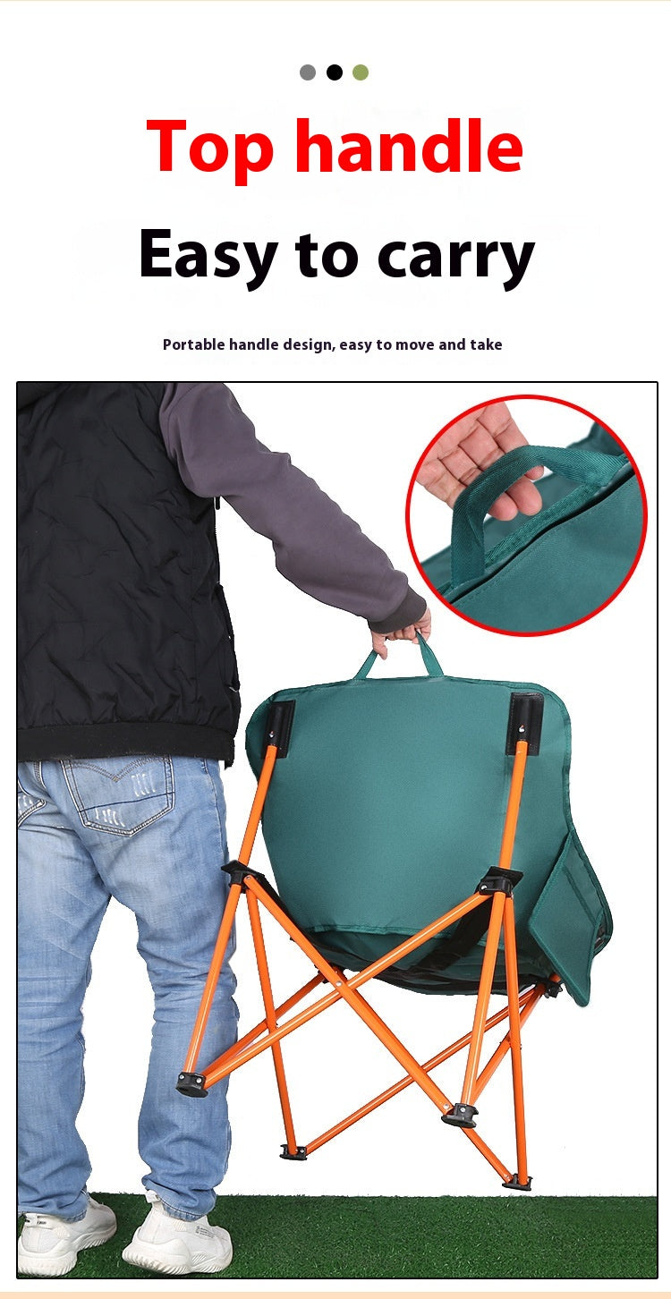Camping Folding Chair Picnic Fishing Chair Art Sketching Chair Portable Backrest Moon Chair