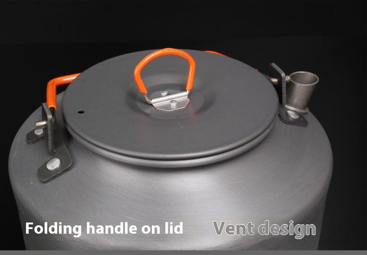 1.1 L Outdoor Camping Kettle with Heat Collecting Ring - Portable Coffee    and Tea Kettle for Hiking, Picnics, Backpacking