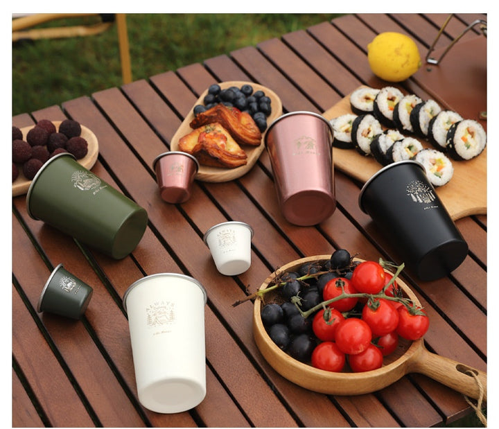350 ML Stainless Steel Camping Mug - Portable Coffee Mug for Outdoor, Beer, Tea, Travel and Hiking