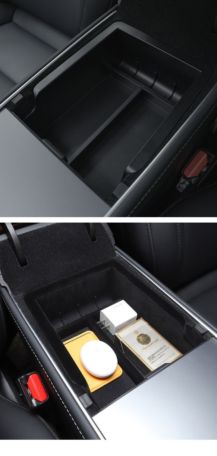 For 2024 and later upgraded Tesla Model 3/Y center console storage tray armrest box - custom interior accessories, suitable for 2024 and later - Modxgear