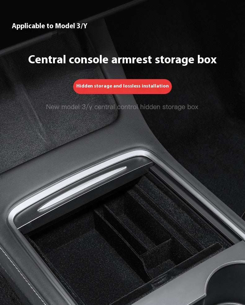 For 2024 and later upgraded Tesla Model 3/Y center console storage tray armrest box - custom interior accessories, suitable for 2024 and later - Modxgear