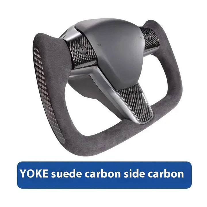 Original Custom Carbon Fiber Material, Custom Tesla Yoke Wheel for Model S、X、3、Y - Modxgear