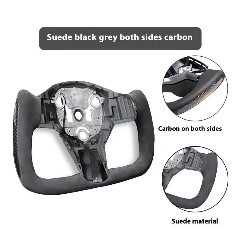 Original Custom Carbon Fiber Material, Custom Tesla Yoke Wheel for Model S、X、3、Y - Modxgear