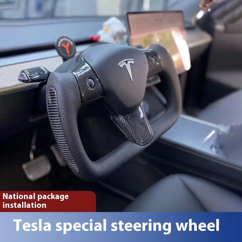 Original Custom Carbon Fiber Material, Custom Tesla Yoke Wheel for Model S、X、3、Y - Modxgear
