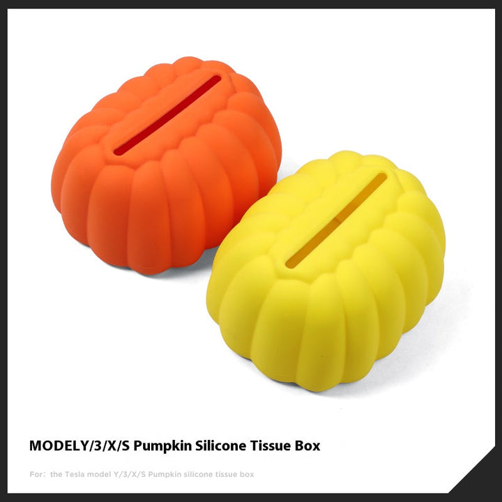 Pumpkin Cloud Silicone Tissue Box Cover for Tesla Model Y/3/X/S – Soft Dustproof Decorative Case for Car & Home - Modxgear