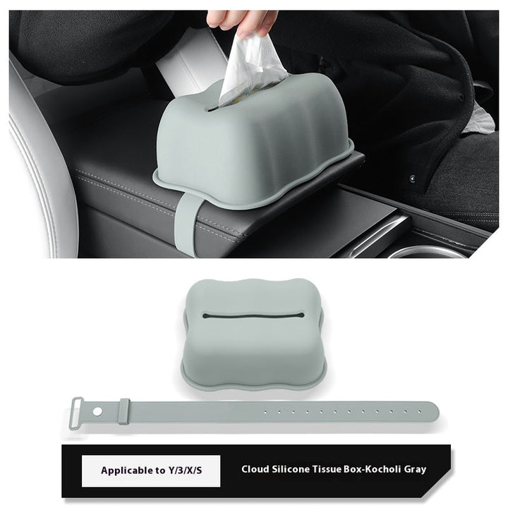 Pumpkin Cloud Silicone Tissue Box Cover for Tesla Model Y/3/X/S – Soft Dustproof Decorative Case for Car & Home - Modxgear