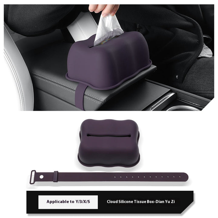 Pumpkin Cloud Silicone Tissue Box Cover for Tesla Model Y/3/X/S – Soft Dustproof Decorative Case for Car & Home - Modxgear