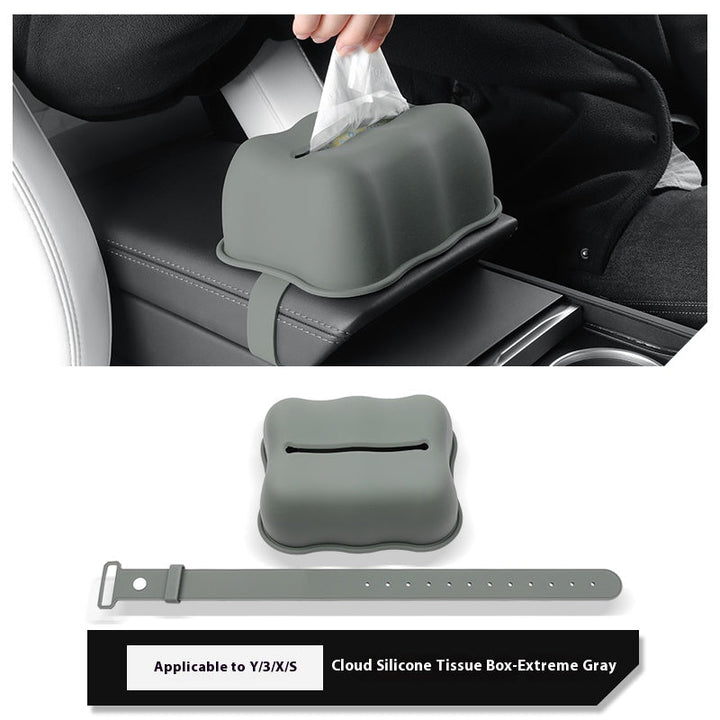 Pumpkin Cloud Silicone Tissue Box Cover for Tesla Model Y/3/X/S – Soft Dustproof Decorative Case for Car & Home - Modxgear
