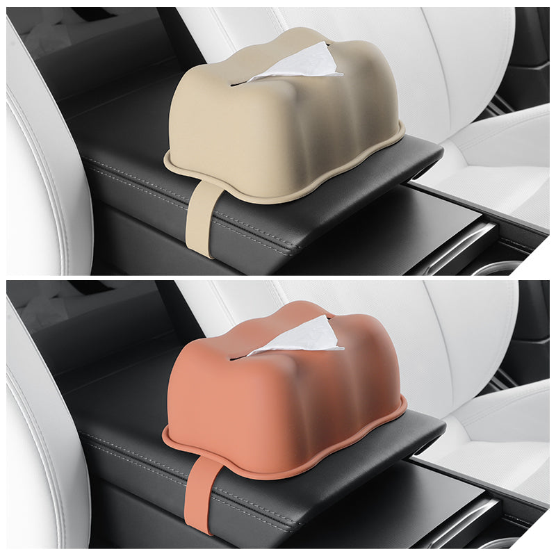 Pumpkin Cloud Silicone Tissue Box Cover for Tesla Model Y/3/X/S – Soft Dustproof Decorative Case for Car & Home - Modxgear