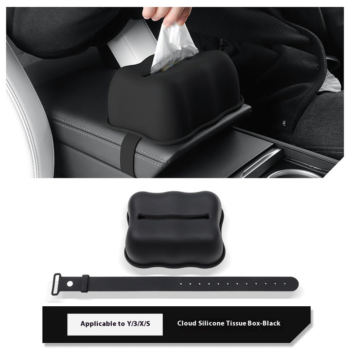 Pumpkin Cloud Silicone Tissue Box Cover for Tesla Model Y/3/X/S – Soft Dustproof Decorative Case for Car & Home - Modxgear