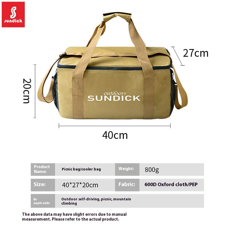 Outdoor camping cookware storage bag - large capacity picnic storage bag, can store pots, gas tanks, tableware - insulated, shockproof, multi-purpose equipment bag