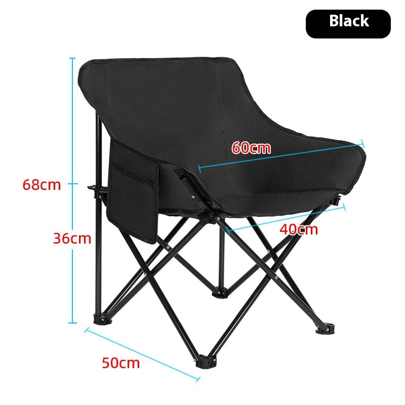 Camping Folding Chair Picnic Fishing Chair Art Sketching Chair Portable Backrest Moon Chair