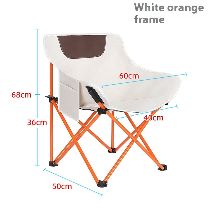 Camping Folding Chair Picnic Fishing Chair Art Sketching Chair Portable Backrest Moon Chair