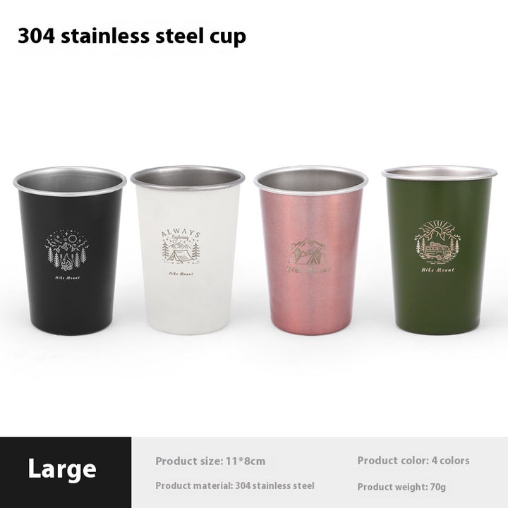 350 ML Stainless Steel Camping Mug - Portable Coffee Mug for Outdoor, Beer, Tea, Travel and Hiking