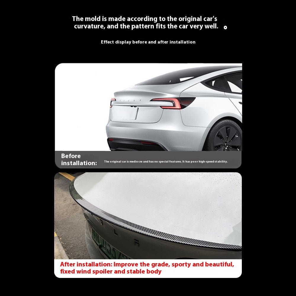 Suitable for Tesla model 3 high performance sports spoiler P version plastic spoiler ABS fixed wind wing - Modxgear