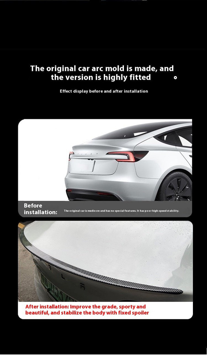 Suitable for Tesla model 3 high performance sports spoiler P version plastic spoiler ABS fixed wind wing - Modxgear