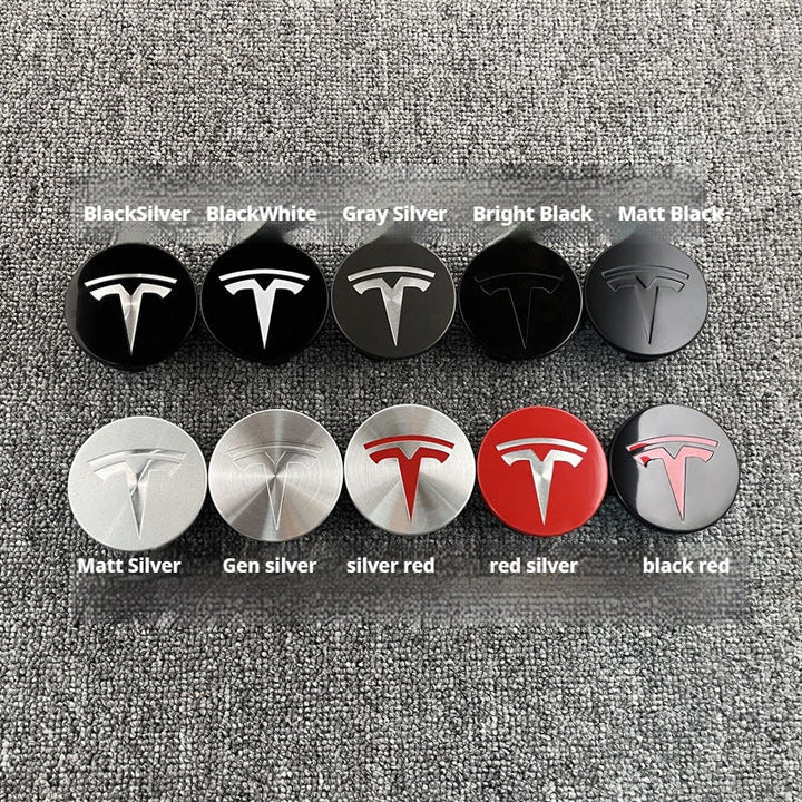 Tesla custom wheel hub center cap - personalized RIM center cover, modified tire dustcover & l UG nuts crew cap set - Modxgear