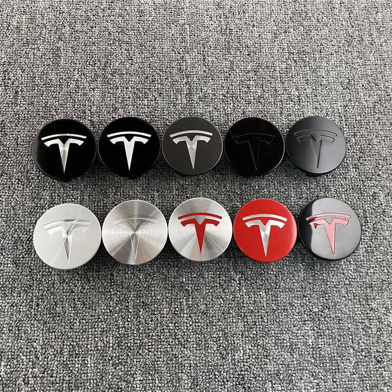 Tesla custom wheel hub center cap - personalized RIM center cover, modified tire dustcover & l UG nuts crew cap set - Modxgear