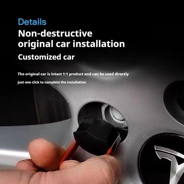 Tesla custom wheel hub center cap - personalized RIM center cover, modified tire dustcover & l UG nuts crew cap set - Modxgear
