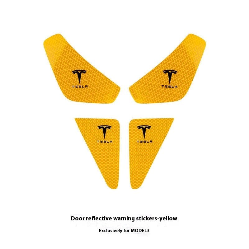 Tesla customized Model 3/Y car door reflective warning stickers, a must - have for safety - Modxgear