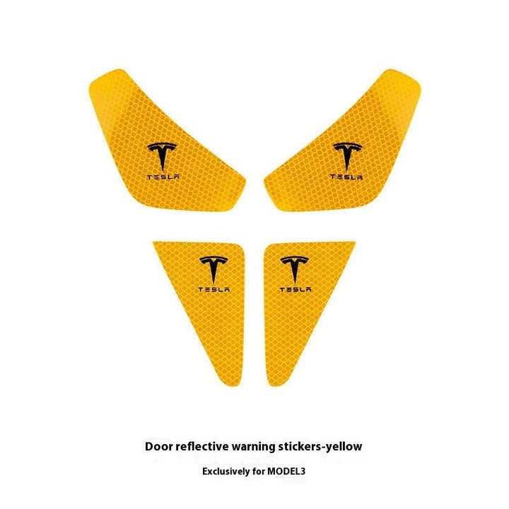 Tesla customized Model 3/Y car door reflective warning stickers, a must - have for safety - Modxgear