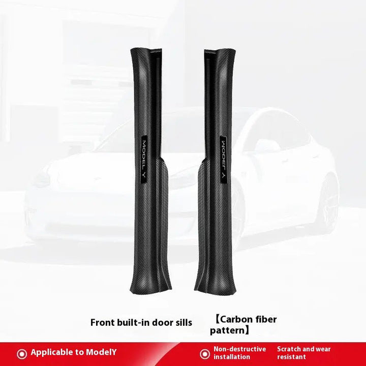 Tesla Model 3Y Carbon Fiber Door Sill Protectors – Corner Guards & Under - Seat Trim Set - Modxgear