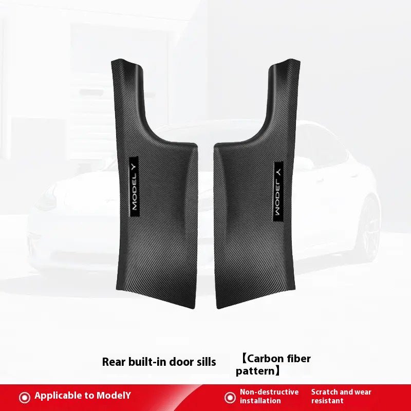 Tesla Model 3Y Carbon Fiber Door Sill Protectors – Corner Guards & Under - Seat Trim Set - Modxgear