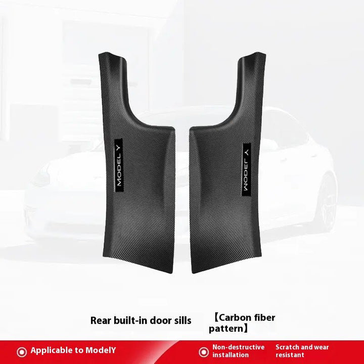 Tesla Model 3Y Carbon Fiber Door Sill Protectors – Corner Guards & Under - Seat Trim Set - Modxgear