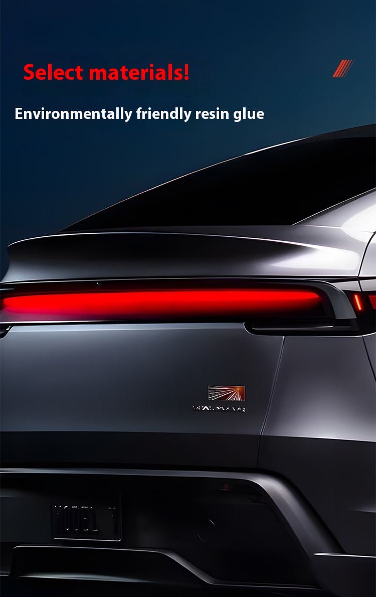 Tesla Model 3/Y rear checkered badge with time tunnel lighting effect - stylish exterior badge accessories - Modxgear