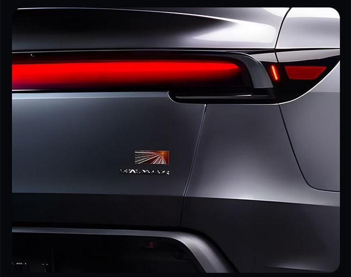 Tesla Model 3/Y rear checkered badge with time tunnel lighting effect - stylish exterior badge accessories - Modxgear