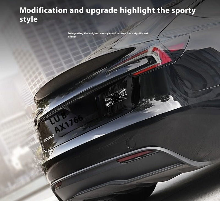 Tesla Model 3/Y rear checkered badge with time tunnel lighting effect - stylish exterior badge accessories - Modxgear