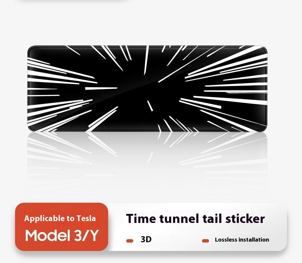 Tesla Model 3/Y rear checkered badge with time tunnel lighting effect - stylish exterior badge accessories - Modxgear