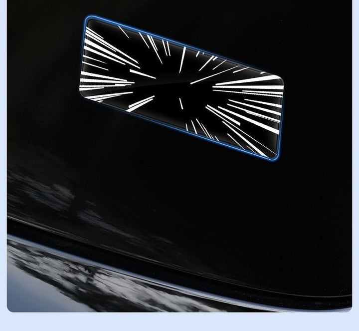 Tesla Model 3/Y rear checkered badge with time tunnel lighting effect - stylish exterior badge accessories - Modxgear
