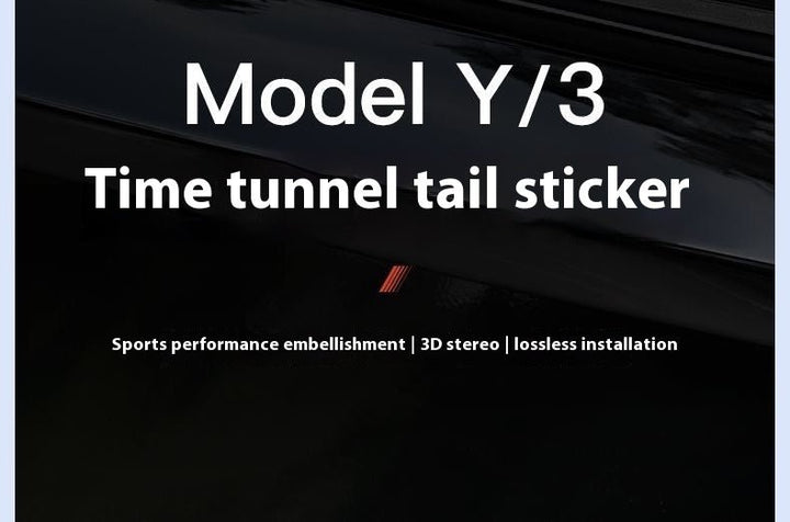 Tesla Model 3/Y rear checkered badge with time tunnel lighting effect - stylish exterior badge accessories - Modxgear