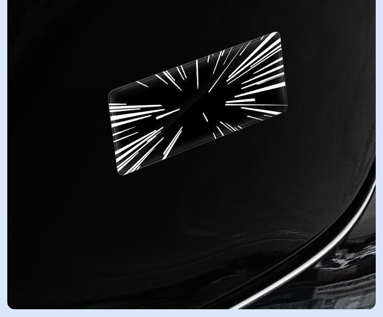 Tesla Model 3/Y rear checkered badge with time tunnel lighting effect - stylish exterior badge accessories - Modxgear