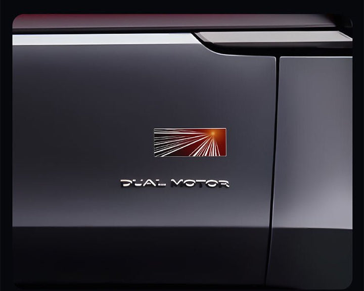 Tesla Model 3/Y rear checkered badge with time tunnel lighting effect - stylish exterior badge accessories - Modxgear