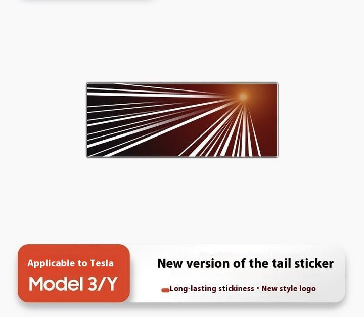 Tesla Model 3/Y rear checkered badge with time tunnel lighting effect - stylish exterior badge accessories - Modxgear