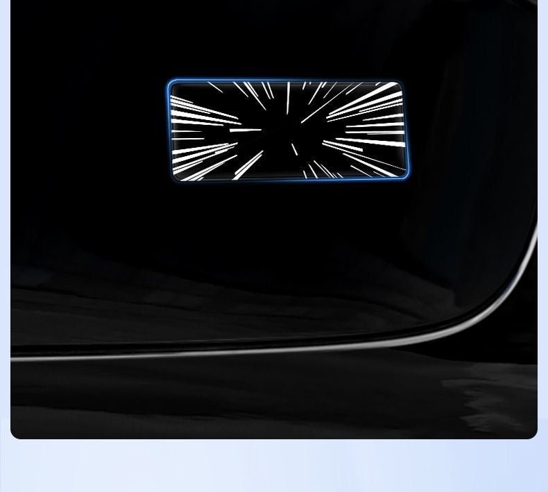 Tesla Model 3/Y rear checkered badge with time tunnel lighting effect - stylish exterior badge accessories - Modxgear