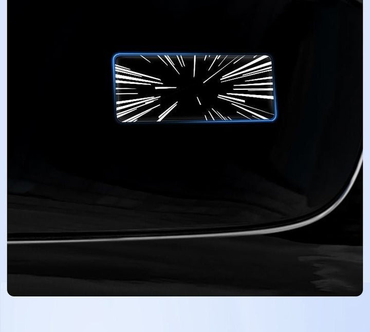 Tesla Model 3/Y rear checkered badge with time tunnel lighting effect - stylish exterior badge accessories - Modxgear