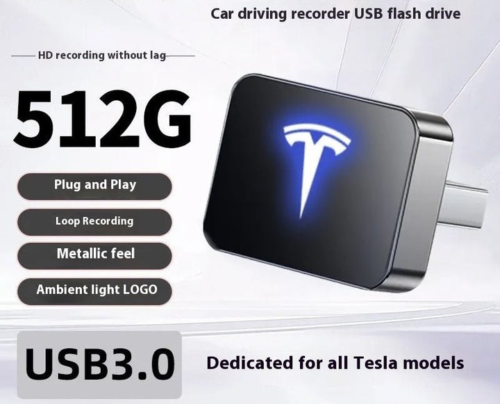 Tesla Model Y Dash Cam USB Flash Drive - Compatible with S Entry Model, 3.0 High Speed USB for H D Video Recording and Secure Storage - Modxgear