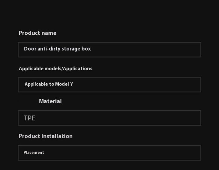 Tesla's new Model 3/Y/X/S door storage box full TPE door slot storage box accessories - Modxgear